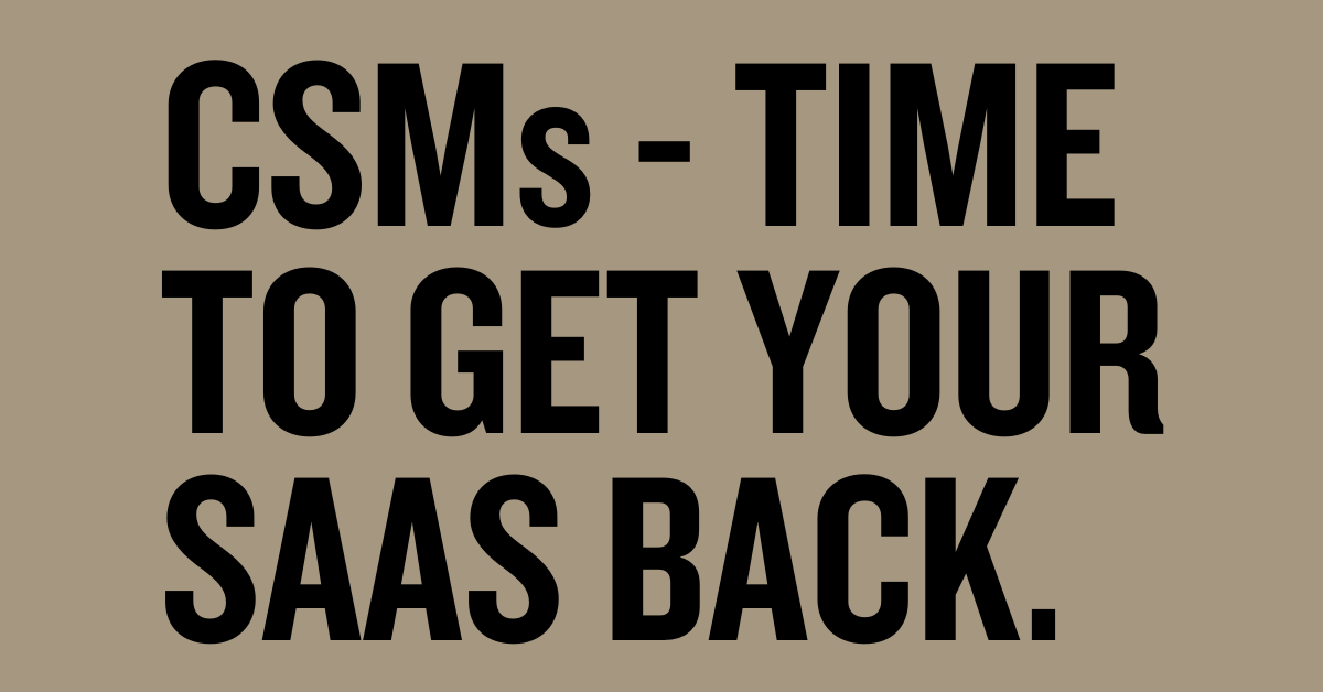 CSMs! It's been tough. BUT...